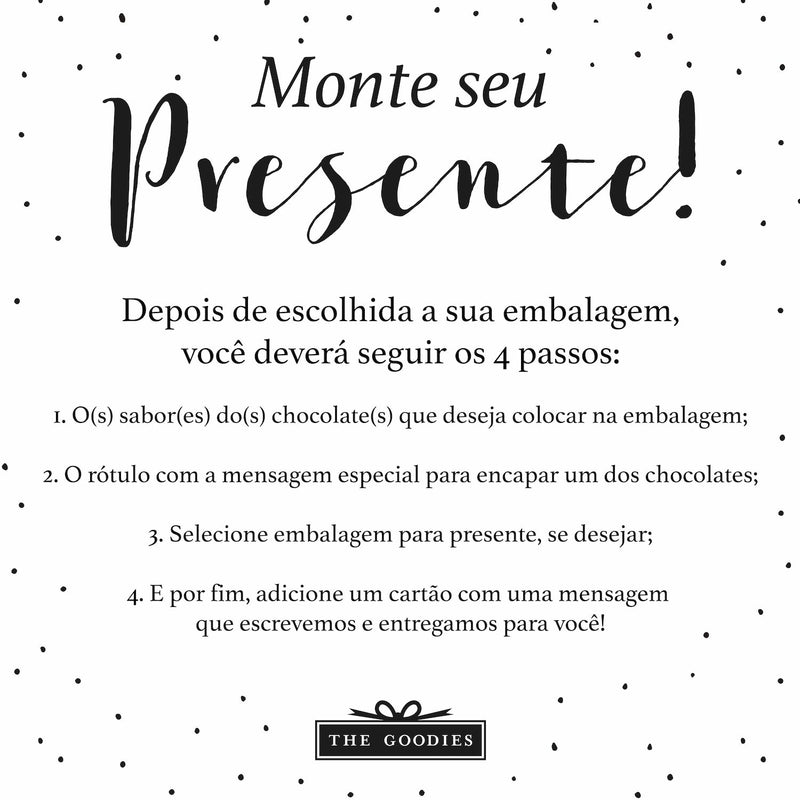 Caixa acrílica p/ 2 chocolates 125g tema romântico - The Goodies Brasil