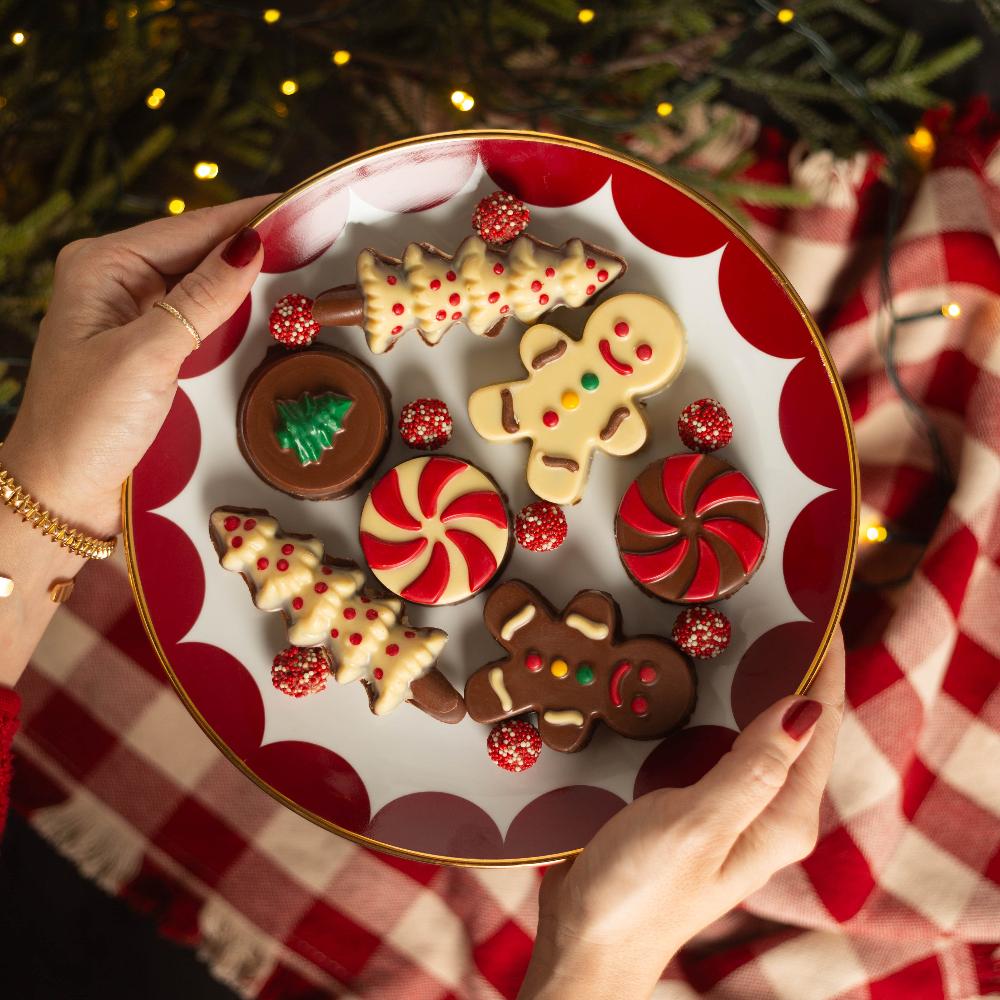 Bombom bala de natal vermelha c/ recheio de nutellina 50g