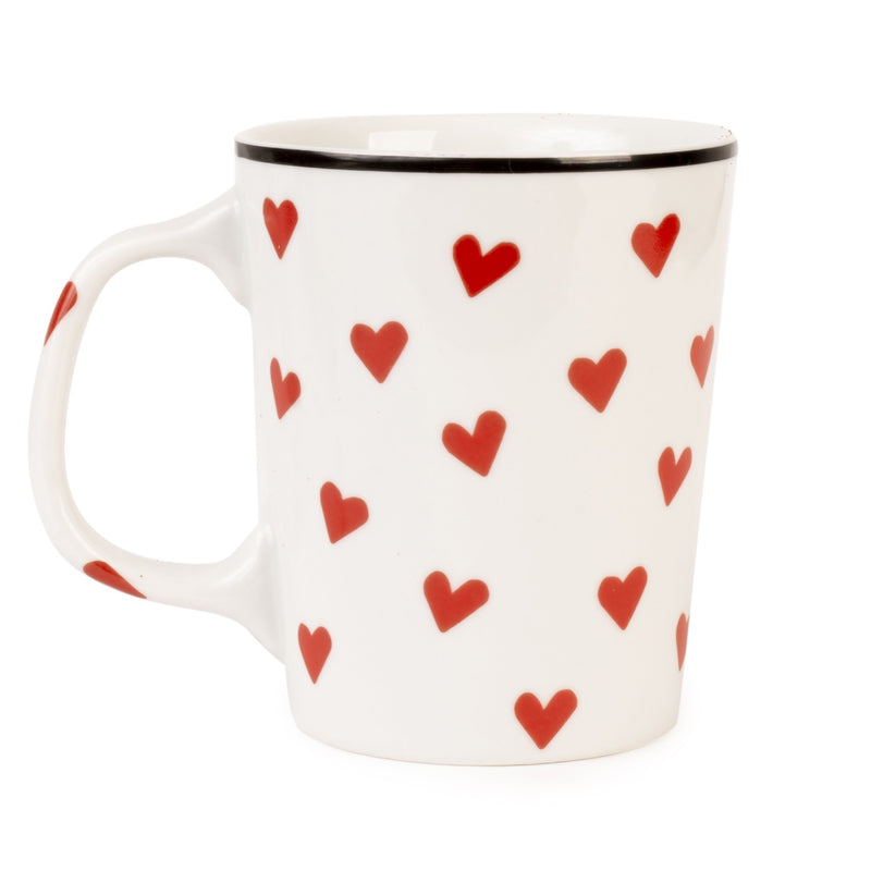 Caneca de porcelanas com corações 