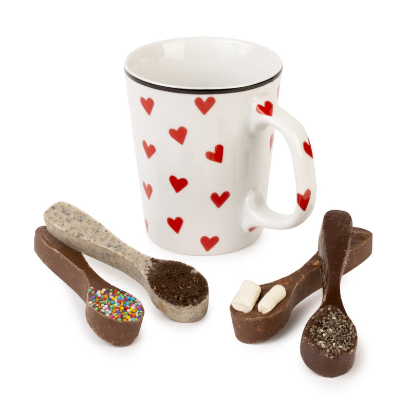 Caneca de porcelana estampa com chocolates 