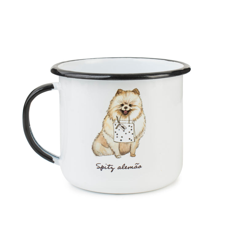 Caneca esmaltada cachorros